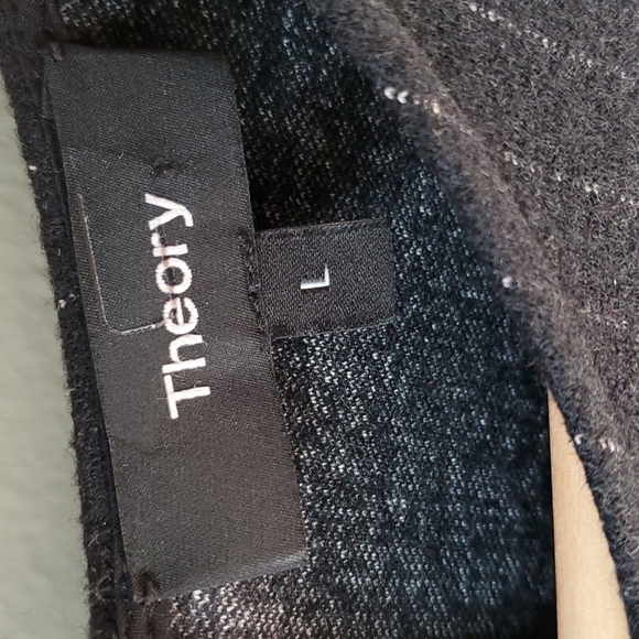 THEORY Pin Stripe wool Cotton Long Sleeve A Line Dress Large - Picture 2 of 7